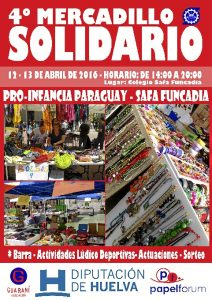 Cartel del IV Mercadillo Solidario que se celebrará los días 12 y 13 de abril.