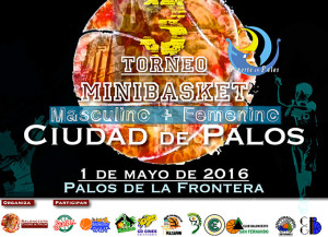 Cartel anunciador del torneo de minibasket que se celebra en Palos de la Frontera.