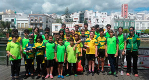 Equipo del Tartessos en Ayamonte en los Juegos Quelfes.