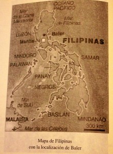 Mapa de Filipinas, con la localización de Baler./ Foto tomada de la publicación 'José Jiménez Berro, Héroe de Baler'.