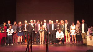 Los premiados por la AOPD durante la XXIX Gran Gala del Deporte.