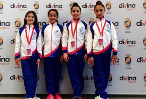 Gimnastas del Rítmico Colombino que han participado en el Campeonato de España base.