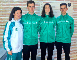 Representantes del voley onubense en el Campeonato celebrado en Murcia.