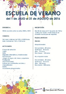 Cartel de la Escuela de Verano. 