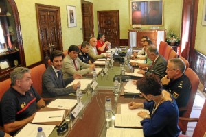 Junta local de seguridad celebrada en el Ayuntamiento de Huelva.