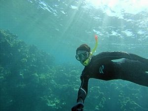 Disfrutando de los encantos de la gran barrera de coral australiana.