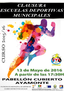 Cartel de la sesión de clausura de las Escuelas Deportivas Municipales en Ayamonte.