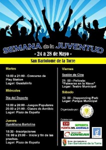 Programa de actividades de la Semana de la Juventud en San Bartolomé.