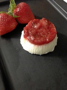 Pannacotta de fresas.