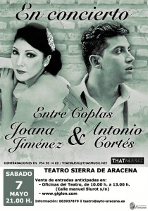 Cartel del concierto de Joana Jiménez y Antonio Cortés. 