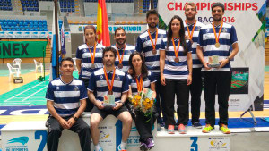 Los medallistas del Recre IES La Orden en el Campeonato de España de bádminton.