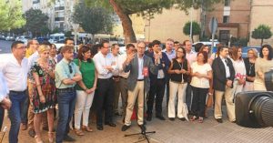 Acto de fin de campaña celebrado en la barriada onubense de La Orden.