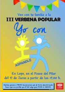 Cartel de la III Verbena Popular "Yo con Aspandle".