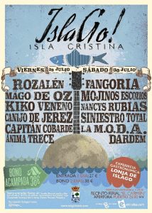 Cartel del Festival IslaGo que se celebrará en Isla Cristina. 