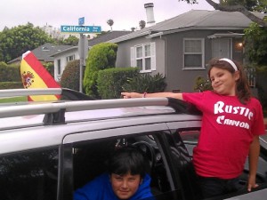 Celebrando la victoria de España en el mundial de 2010, al lado de casa.