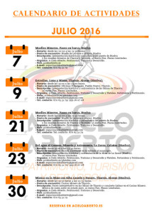 Cartel de actividades.