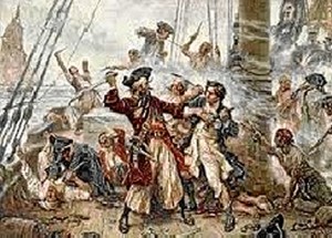 Los barcos corsarios franceses e ingleses merodeaban por la Barra de Huelva.