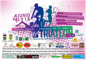 Cartel anunciador de la prueba de triatlón que tendrá lugar este fin de semana.