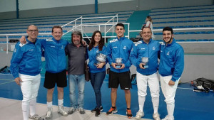 Representantes del Club Esgrima Huelva en la, prueba celebrada en tierras granadinas.