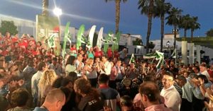 Susana Díaz en el acto público celebrado en Aljaraque.