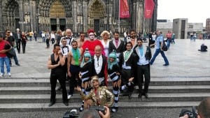 El onubense, junto al elenco del espectáculo en Colonia, Alemania. 