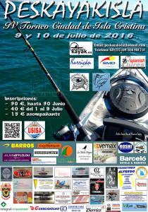 Cartel anunciador del concurso de pesca que tendrá lugar en Isla Cristina.