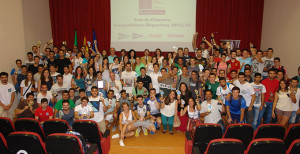 Los deportistas premiados en la clausura de la temporada en la UHU.