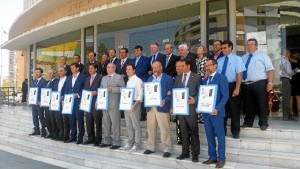 Foto de familia de los galardonados en los XII Premios Empresarios del Año.