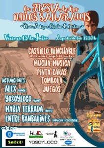 Cartel de la fiesta infantil que se celebrará este viernes 14 de julio. 