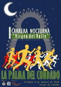 Cartel de la I Carrera Nocturna 'Virgen del Valle', en la Palma del Condado. 