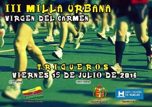 Cartel de la Milla Urbana que se va a celebrar en Trigueros.