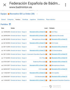 Calendario de la próxima temporada del IES La Orden.