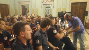 Pedro Jiménez, con los Bomberos.