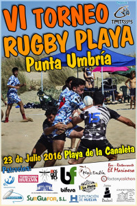 Cartel del VI Torneo de Rugby Playa Punta Umbría.