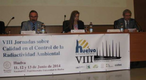 Juan Pedro, a la derecha, en las VIII Jornadas sobre Calidad en el Control de la Radiactividad Ambiental.