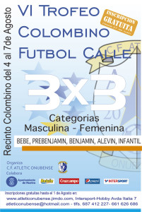 Cartel del torneo de fútbol calle 3x3 que comienza este jueves.