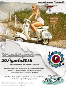 Cartel de la actividad organizada por el Vespa Club Onubense.