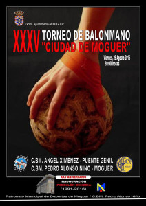 Cartel del torneo de balonmano que se disputará en Moguer el próximo día 26.