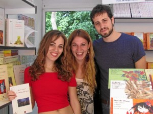 Otro instante de su presencia en la Feria del Libro madrileña. 