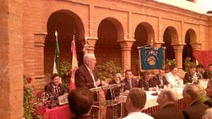 El presidente de la Real Sociedad Colombina Onubense, José María Segovia Azcárate, durante su intervención en el acto.