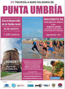 Cartel anunciador de la prueba deportiva que tiene lugar en Punta Umbría este sábado.