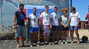 Podio masculino de la prueba celebrada en Punta Umbría.