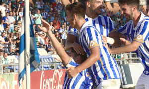 El once del Recre este sábado será distinto al que presentó en el Colombino, donde pudo dar una alegría a sus aficionados. / Foto: Madrid.