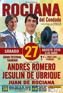 Cartel de las Fiestas Taurinas de Rociana del Condado.