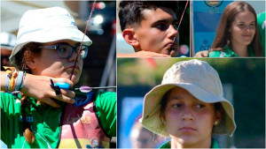 Leyre -izquierda-, Juan Jesús, Laura -arriba- y Laura, durante el pasado Campeonato de España celebrado en Salamanca.