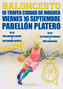 Cartel de la doble cita baloncestística que hay en Moguer este viernes.