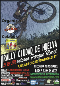 Cartel anunciador de la prueba ciclista que se celebrará en Huelva el día 25 en el Parque Moret.