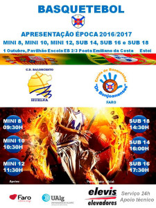 Cartel anunciador de la jornada de convivencia y de baloncesto que vivirá el Ciudad de Huelva en Faro.