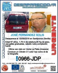 Cartel publicado en SOS desaparecidos.