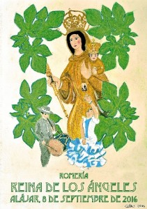 Cartel de la Romería de la Reina de los Ángeles de Alájar. 